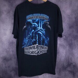 THRASHED Army military memorial faded black shirt